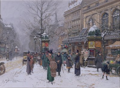 Pariser Straßenszene von Eugene Galien Laloue